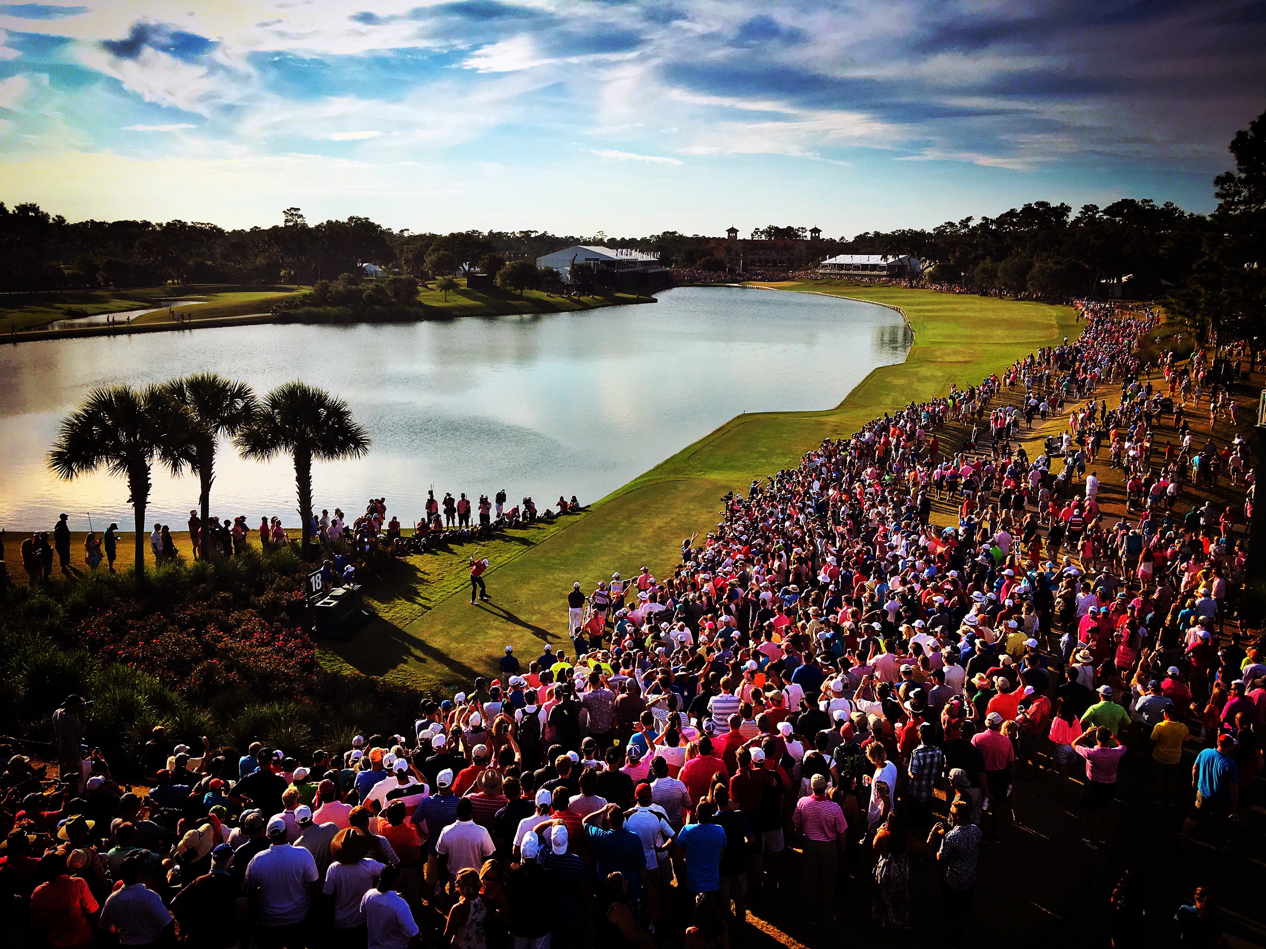 PONTE VEDRA BEACH, FL - MAY 15: Jason Day tees off on the 18th hole during the final round of THE PLAYERS Championship on THE PLAYERS Stadium Course at TPC Sawgrass on May 15, 2016. (©2016 Brad Mangin/PGA TOUR)