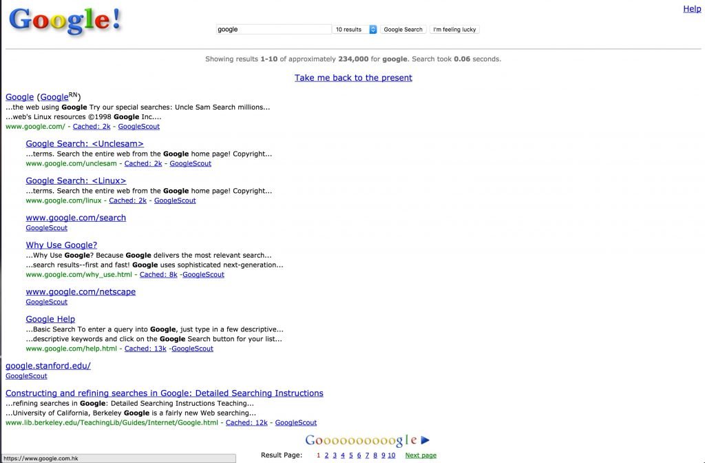google in 1998
