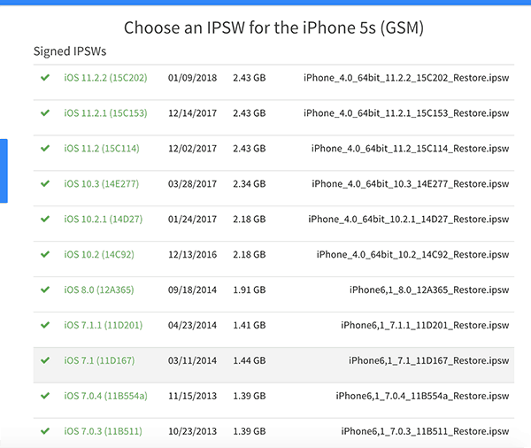 some ios device can downgrade ios 10 from ios 11 by ipsw 02