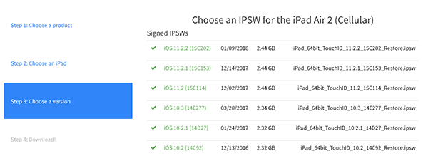 some ios device can downgrade ios 10 from ios 11 by ipsw 04