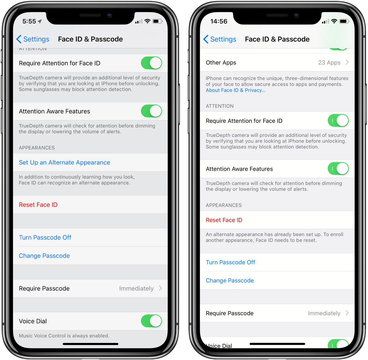 ios 12 two face one face id 01