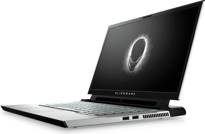 Alienware m15 left view open white 575px 2