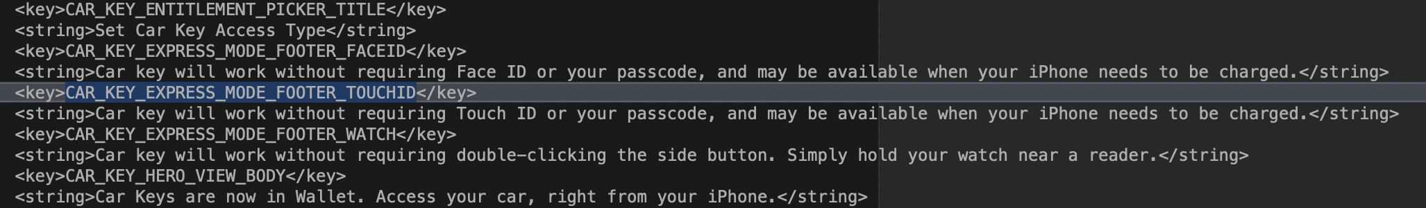 CarKey Touch ID iPhone 9