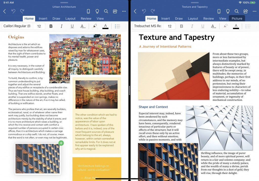 msoffice ipad multiwindows