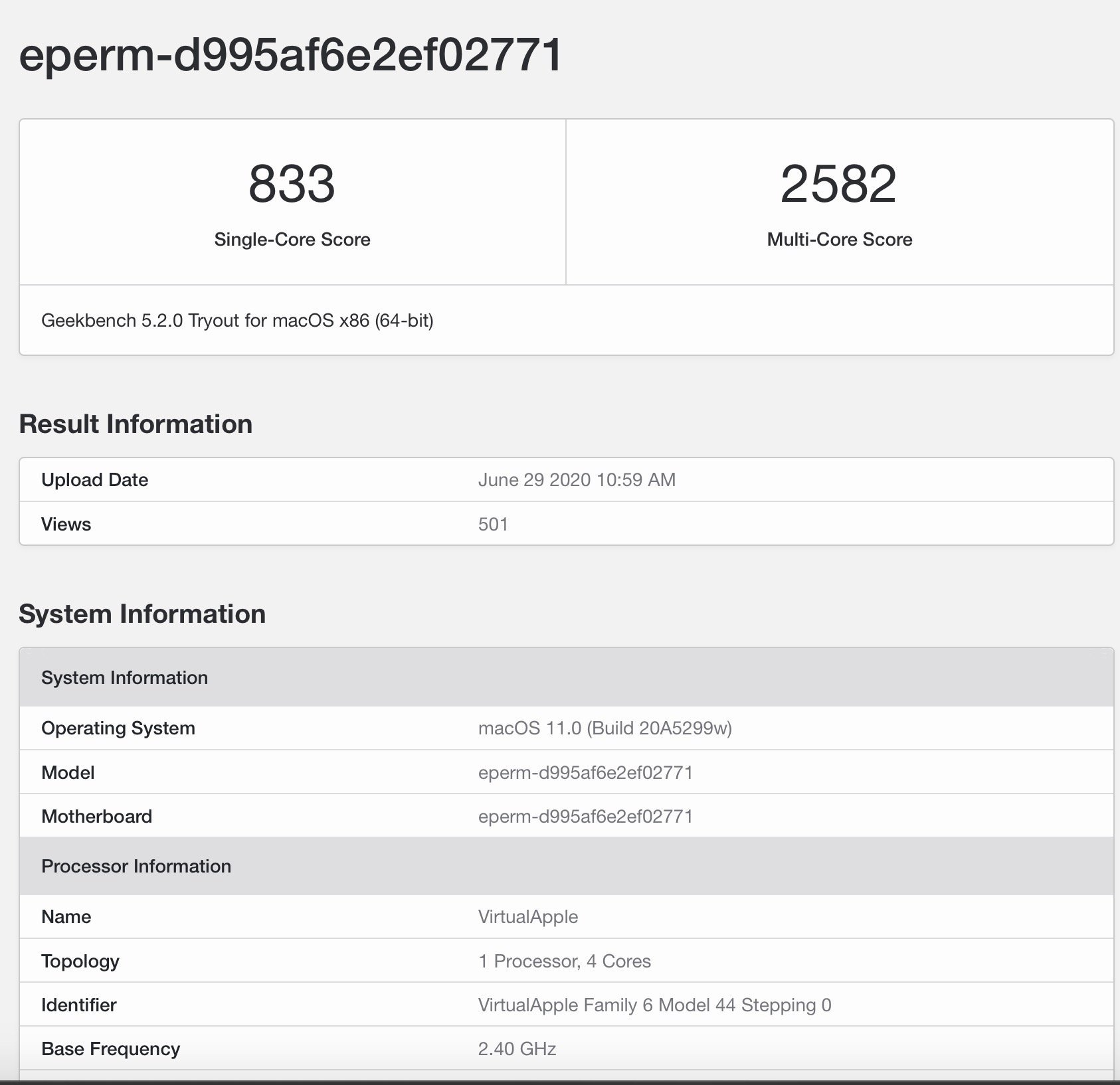 A12z mac mini geekbench