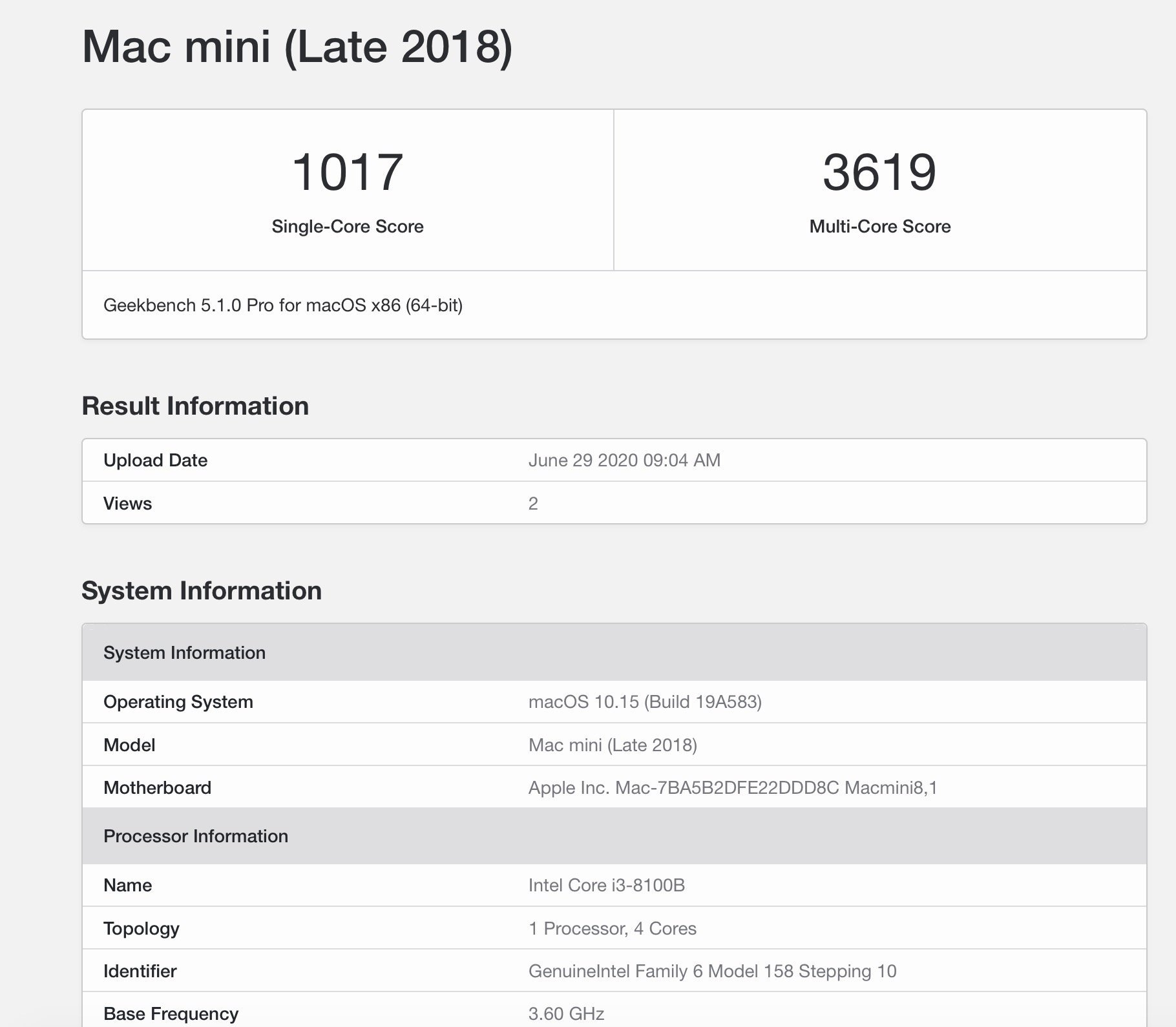 macmini2018 geekbench