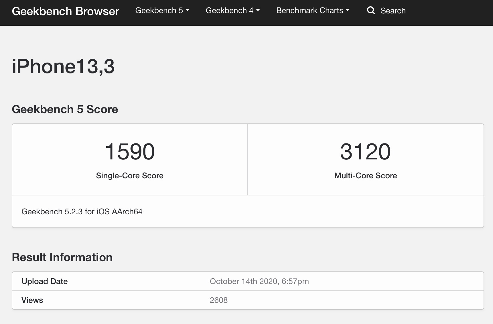 geekbench iphone12pro