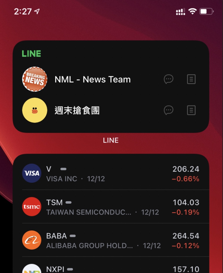 line widget