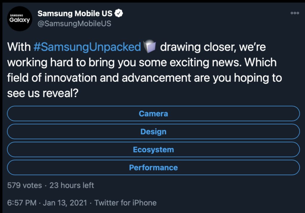 s21 twitter by iphone