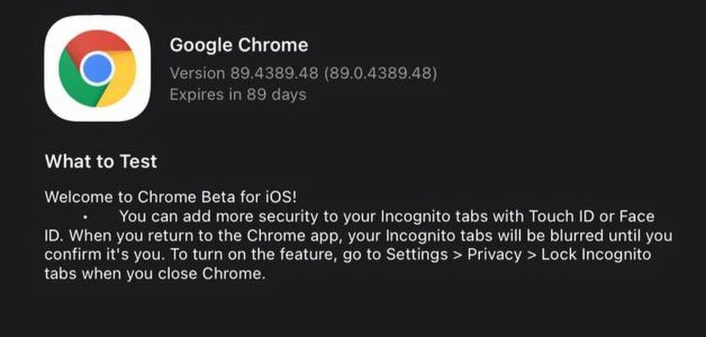 chrome beta incognito authentication