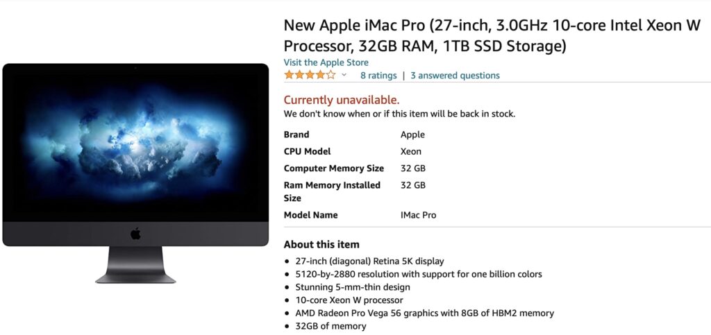 imac pro amazon