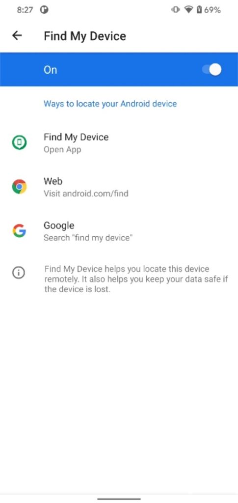 Google Play Services Find My Device