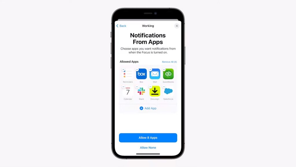 ios15 focus mode setup notify mode