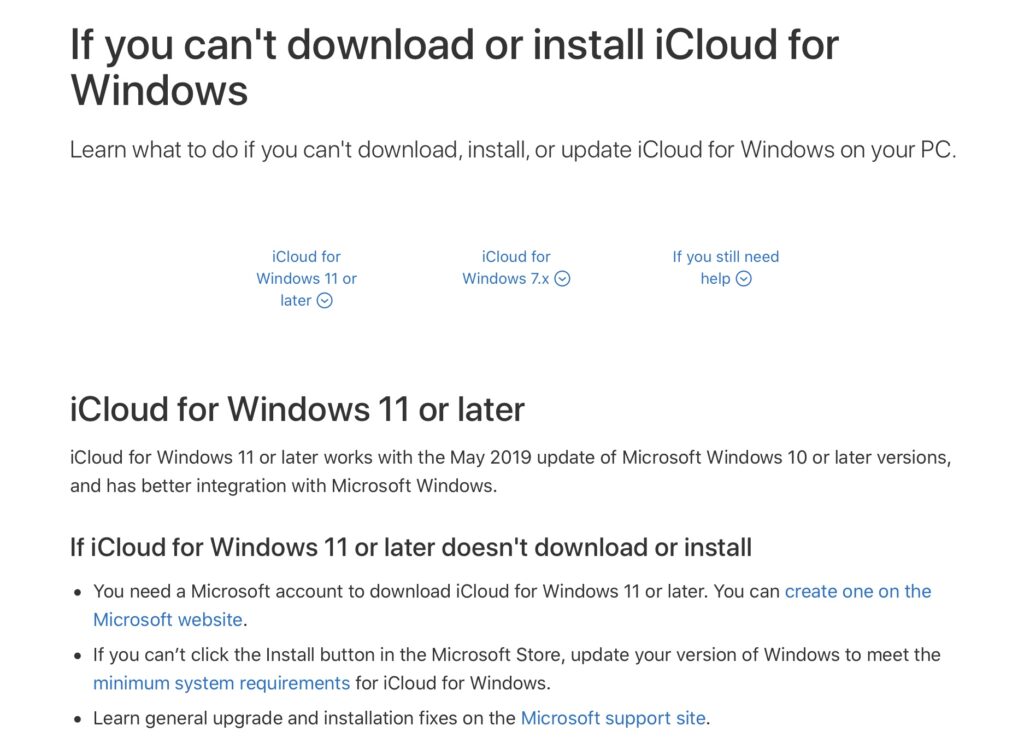 windows11 icloud