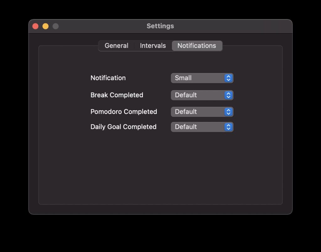 pomodoro notification