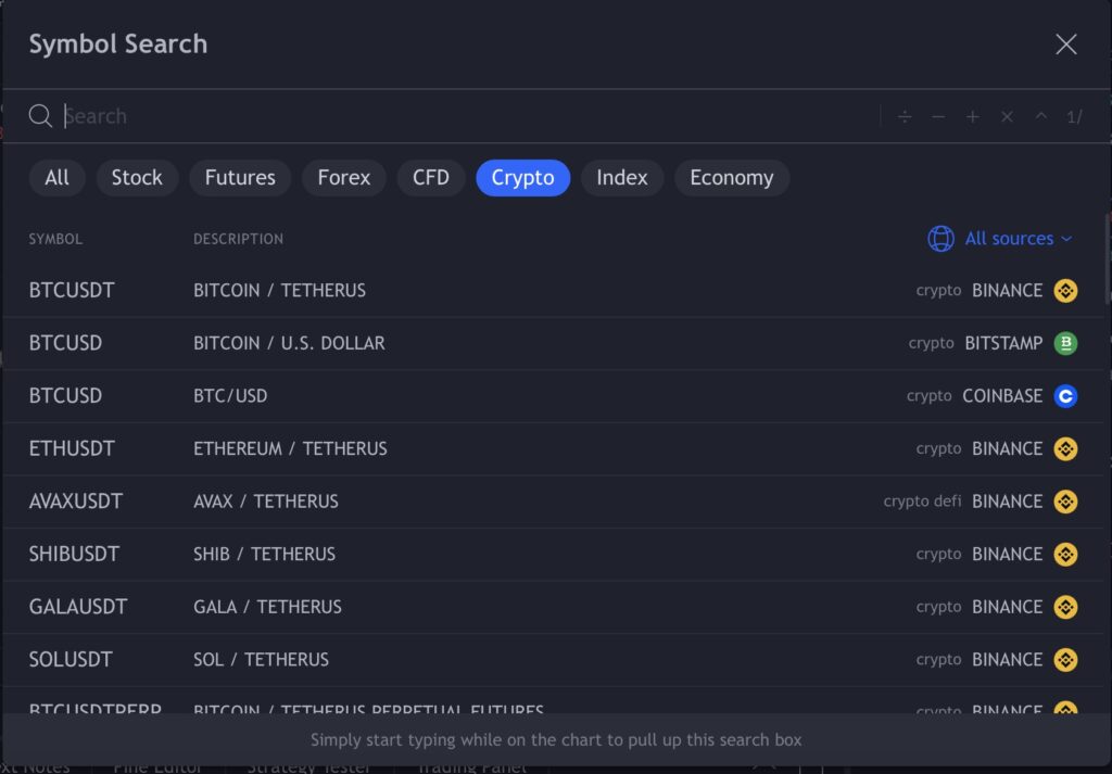 tradingview crypto