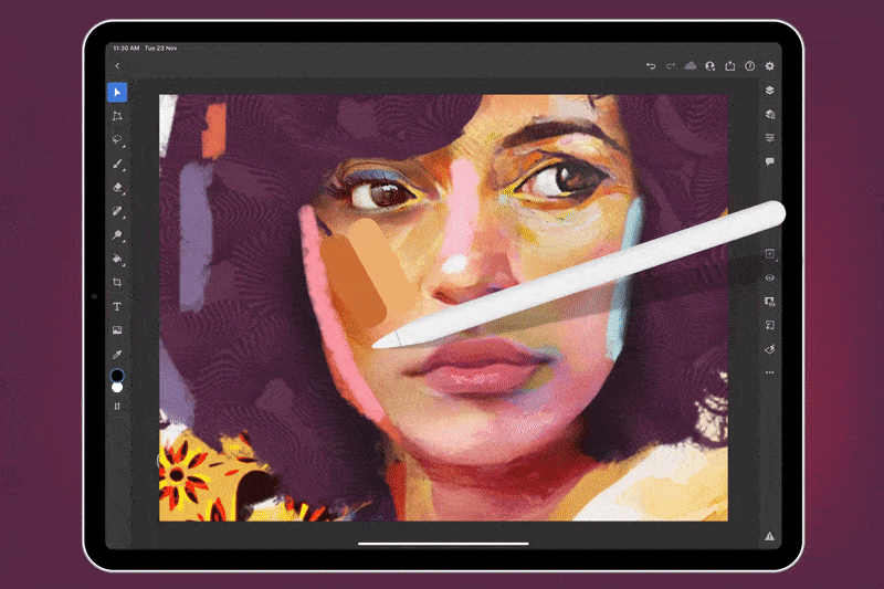 feature summary smudge tool ps ipad