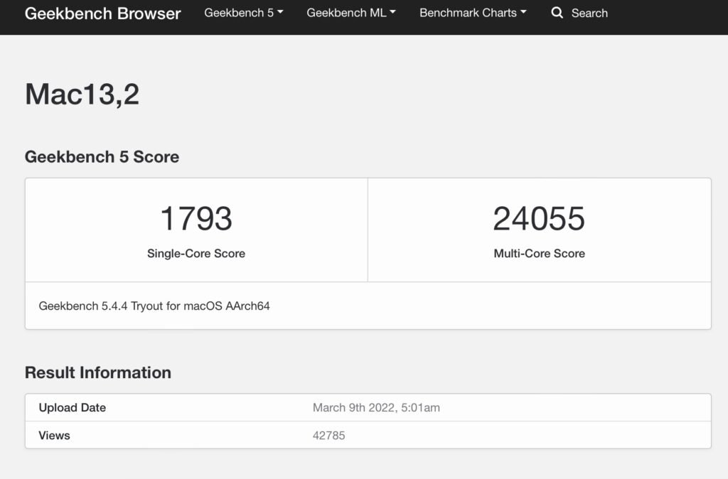 geekbench m1 ultra