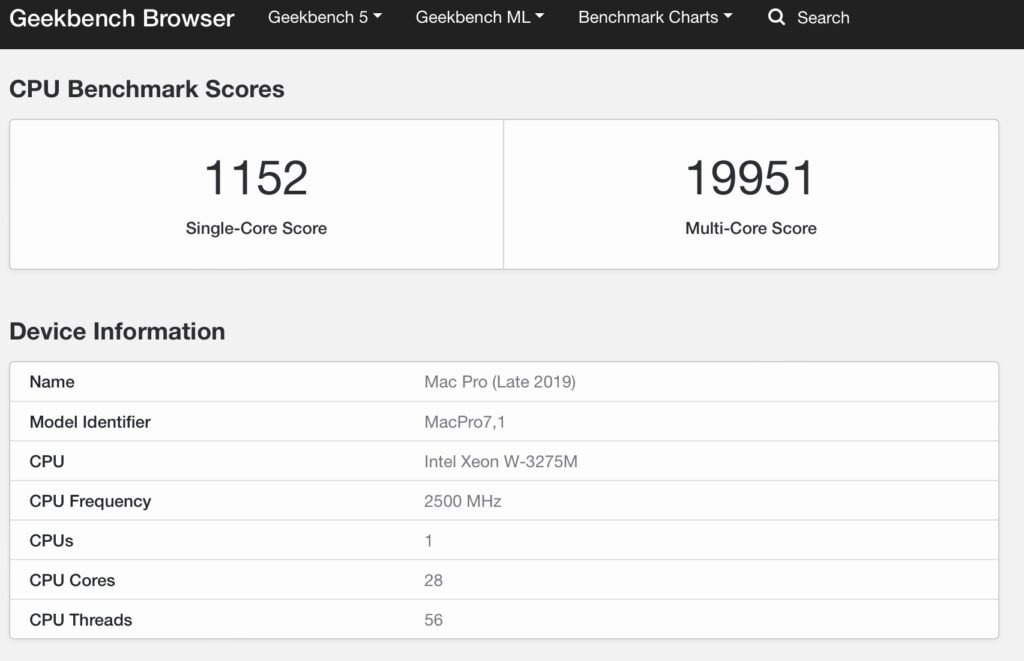 geekbench macpro