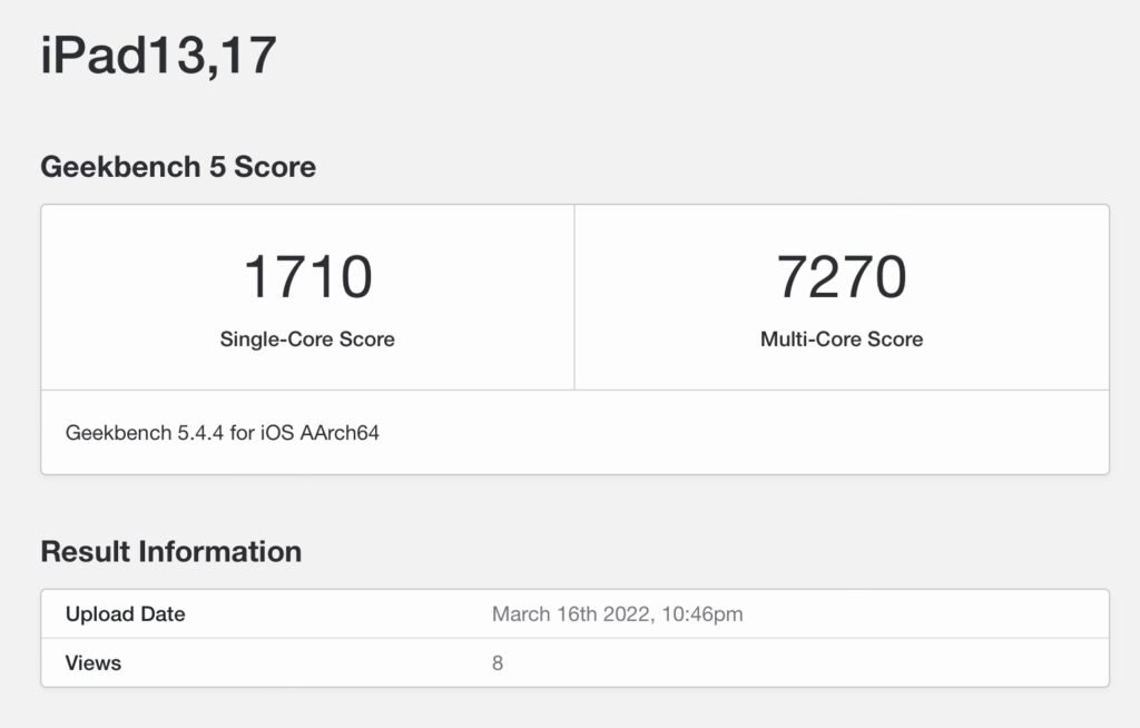 ipadair5 geekbench