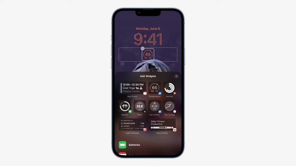 lockscreen widget