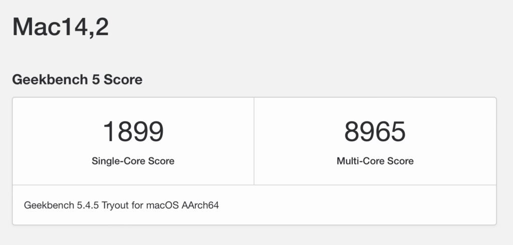 m2 mba geekbench