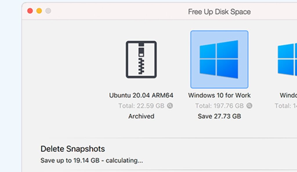 Parallels Desktop 18 disk space