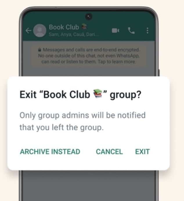 whatsapp quitgroup