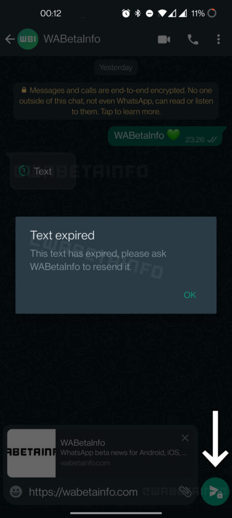 WA SEND VIEW ONCE TEXT BUTTON ALERT BUBBLE ANDROID scaled 1