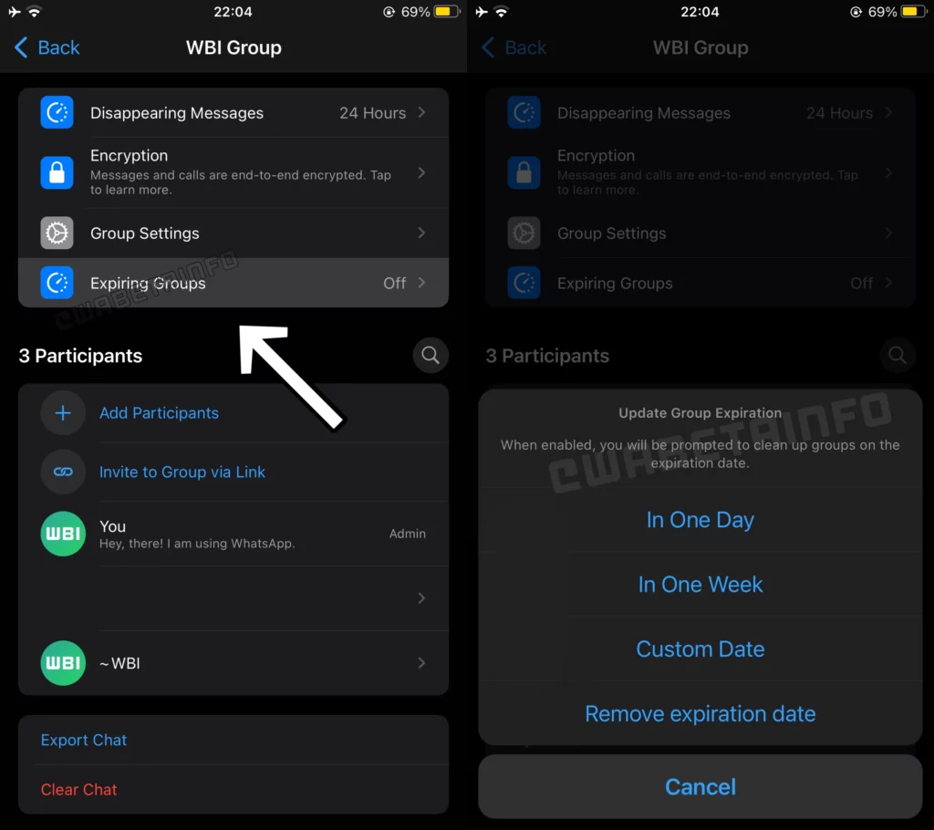 EXPIRING GROUPS