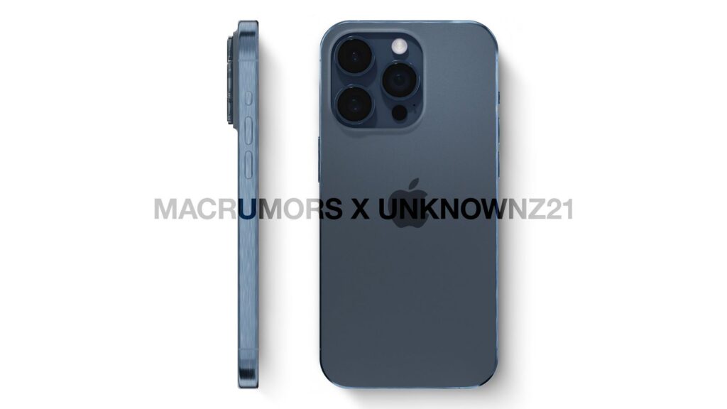 iPhone 15 Pro Blue Side and Back 2