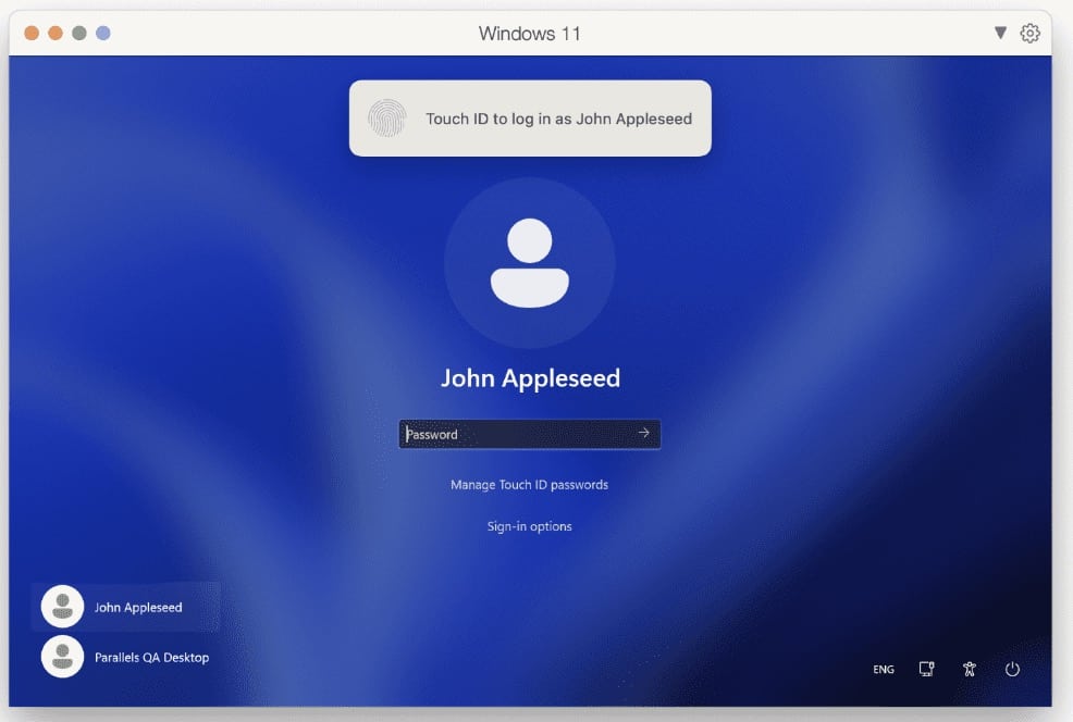 parallels 19 touchid