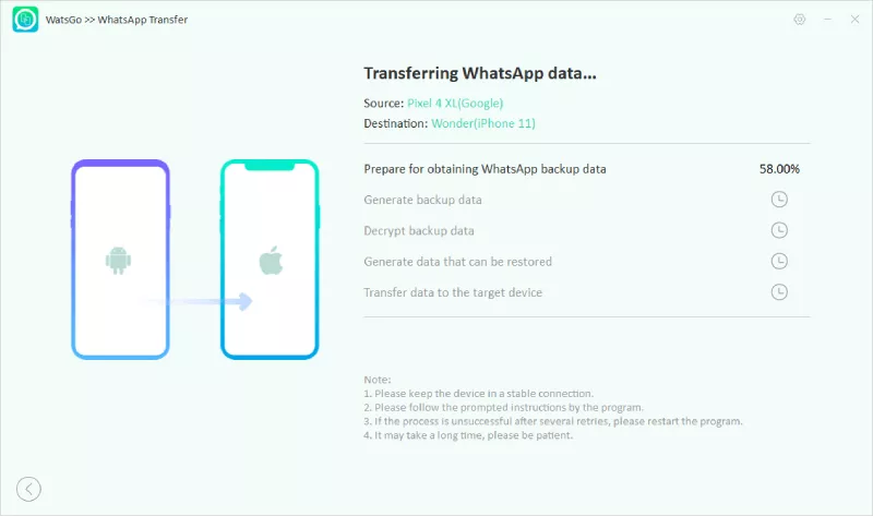 watsgo generate initial whatsapp backup
