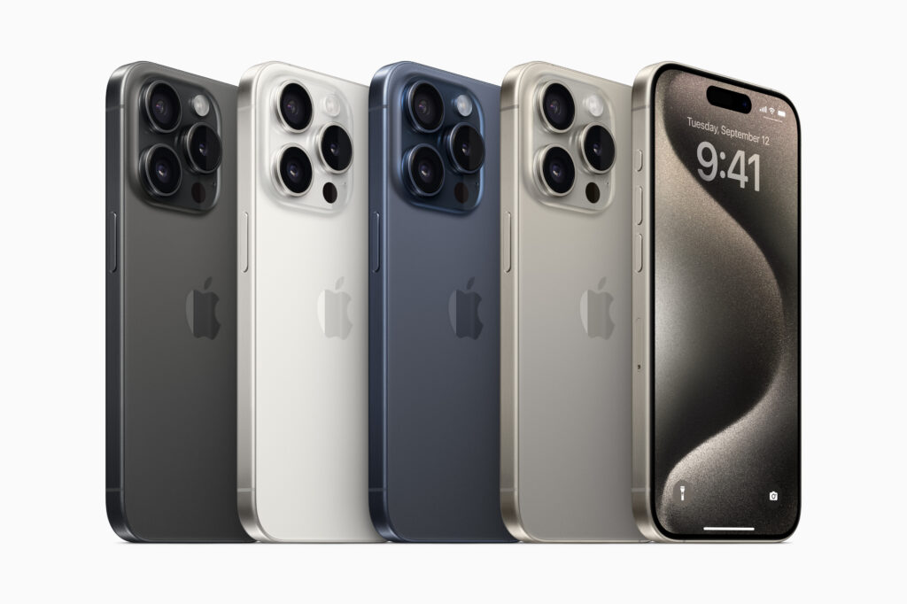 Apple iPhone 15 Pro lineup color lineup geo 230912 1