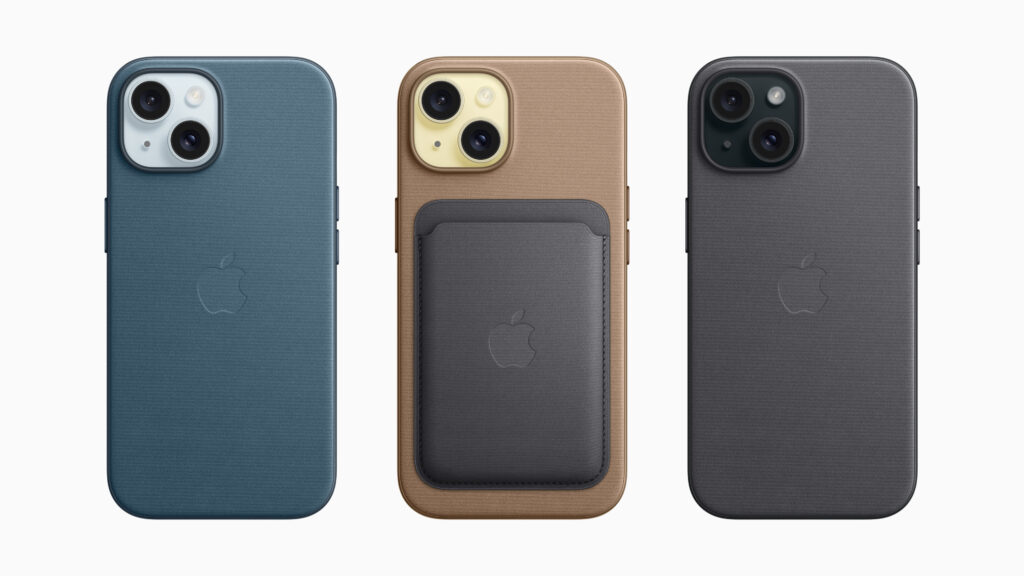 Apple iPhone 15 lineup FineWoven 3 up 230912
