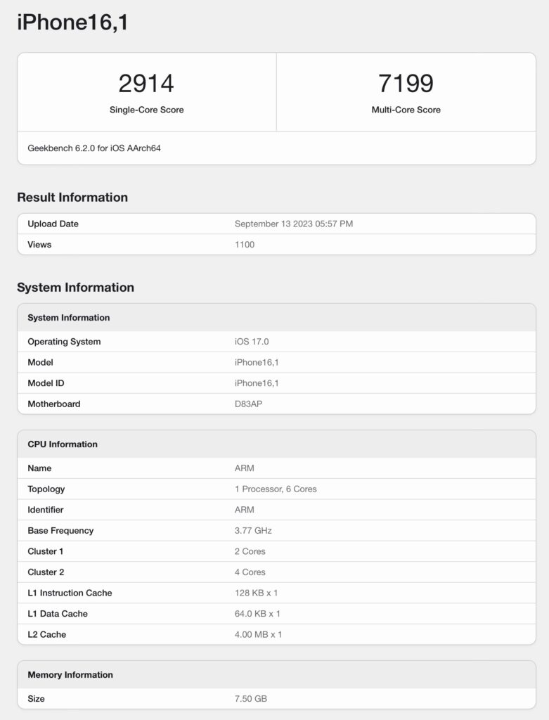 a17pro geekbench