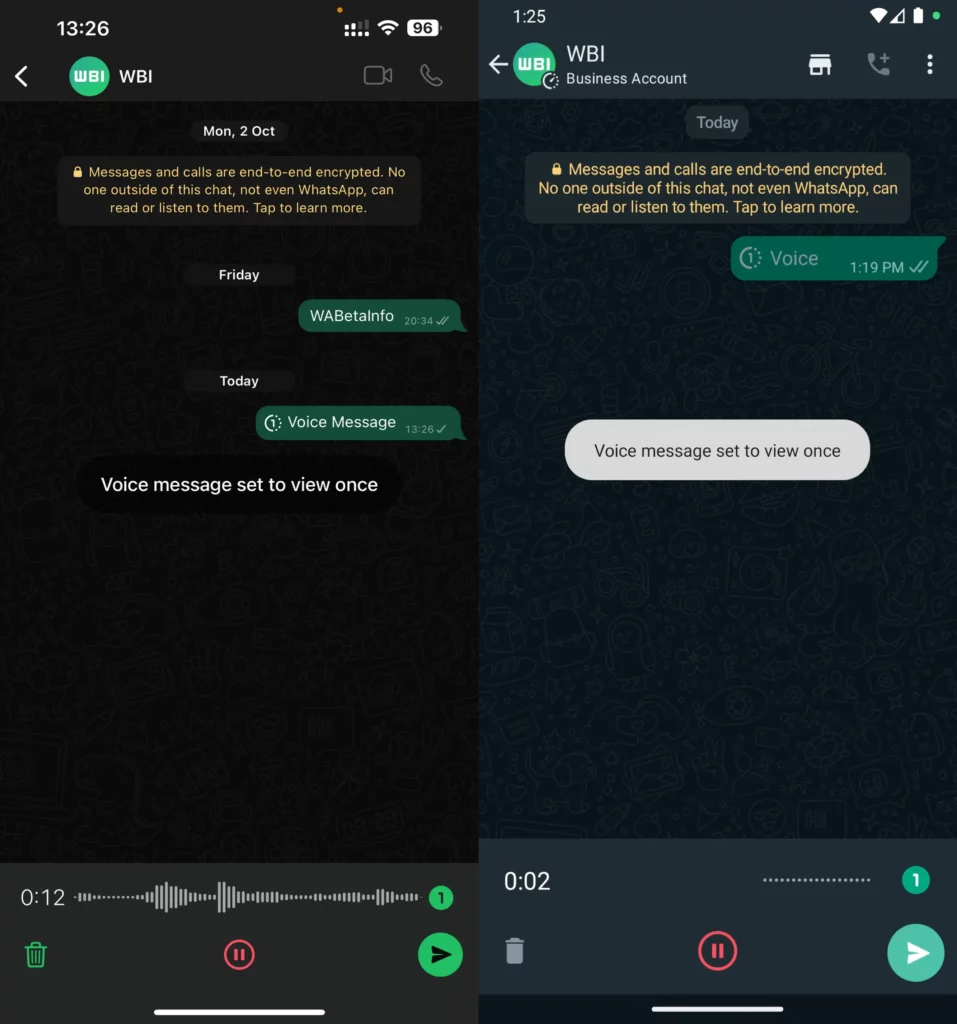 audio once whatsapp