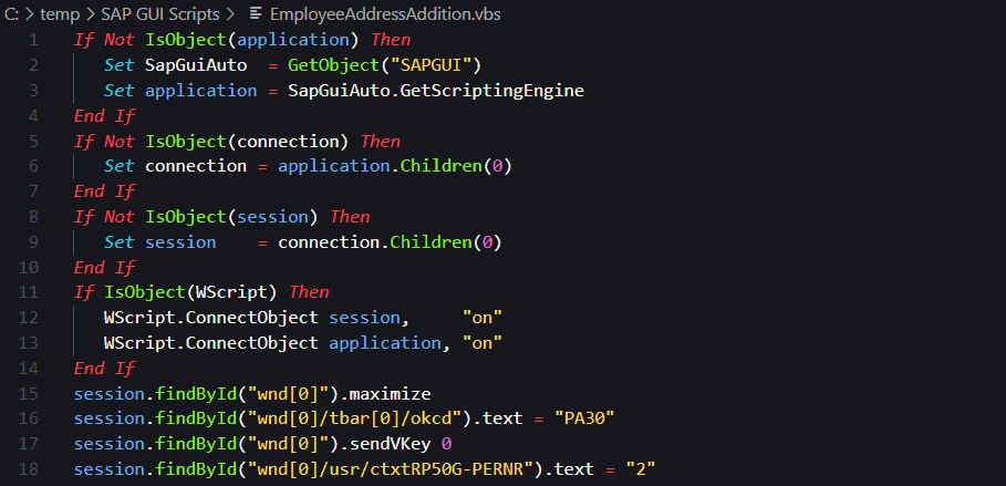 vb script code