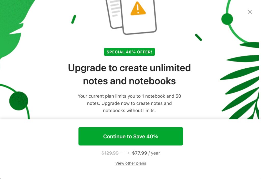 evernote screenshot november 2023