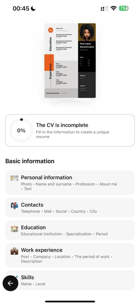 CV Maker & Resume Builder app