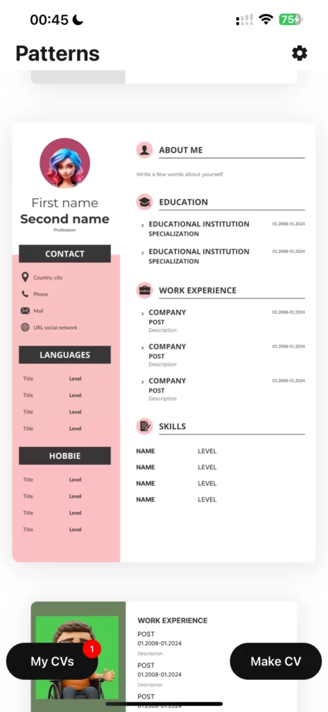 CV Maker & Resume Builder app