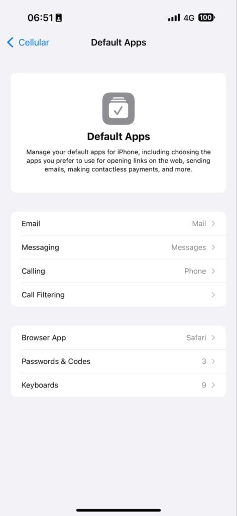 default app