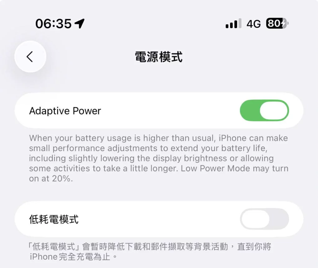 adaptive power mode
