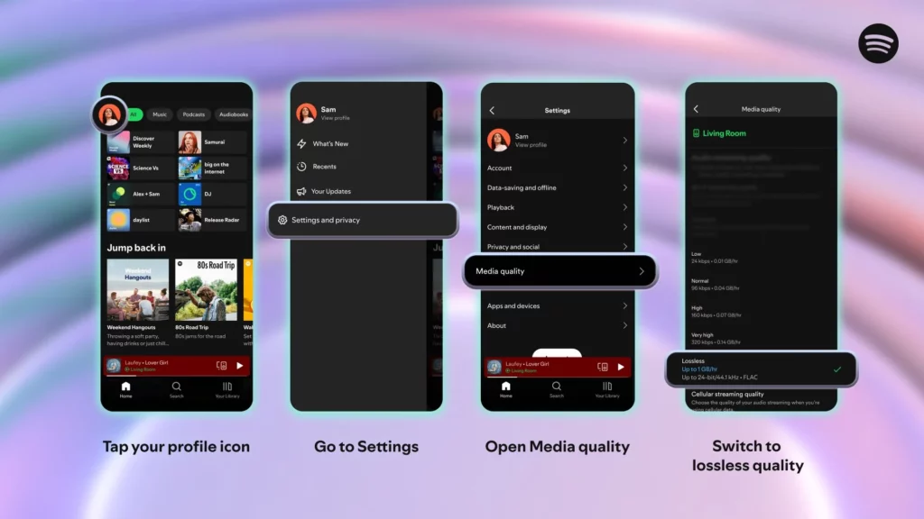 Step by step User flow for turning on lossless 16x9 1 1920x1080 1