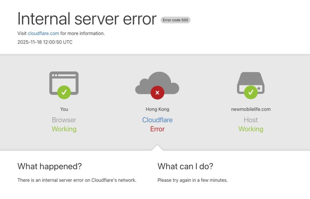 cloudflare error500