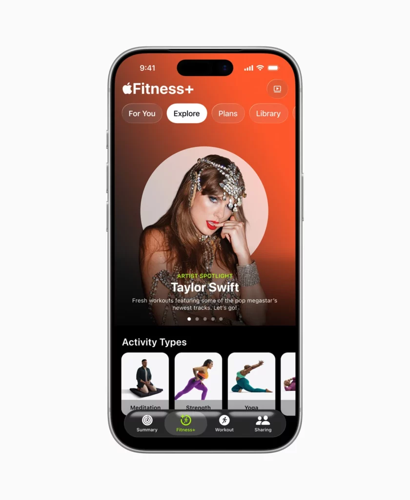 Apple Fitness Plus expansion Artist Spotlight Taylor Swift inline.jpg.large 2x