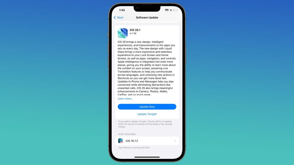 ios 18 to ios 26 upgrade