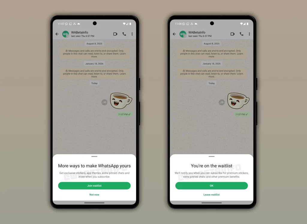 WA WHATSAPP NEW PAID SUBSCRIPTION PLAN WAITLIST ANDROID