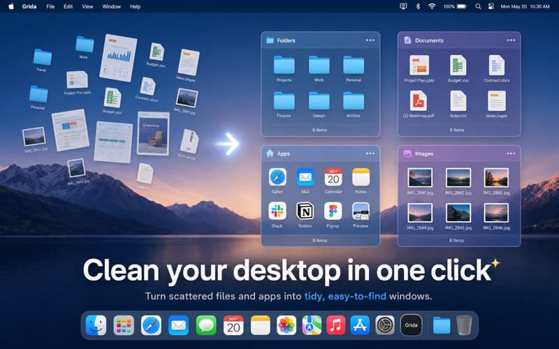 【送 App 30 套】Mac 桌面整理工具《Grida》