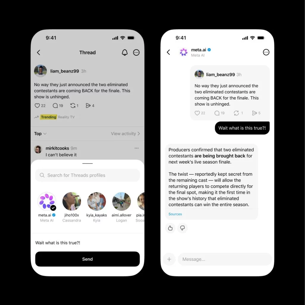 Meta AI in DMs Large